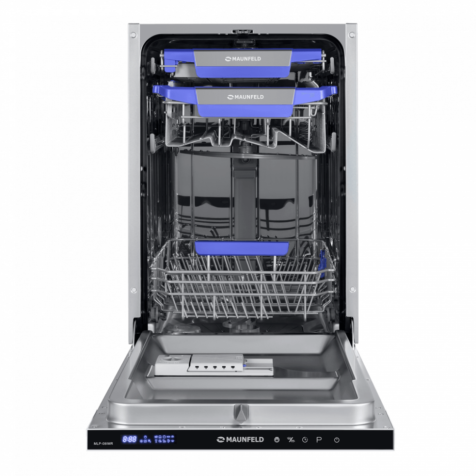 Посудомоечная машина с турбосушкой и лучом на полу MAUNFELD MLP-08IMR
