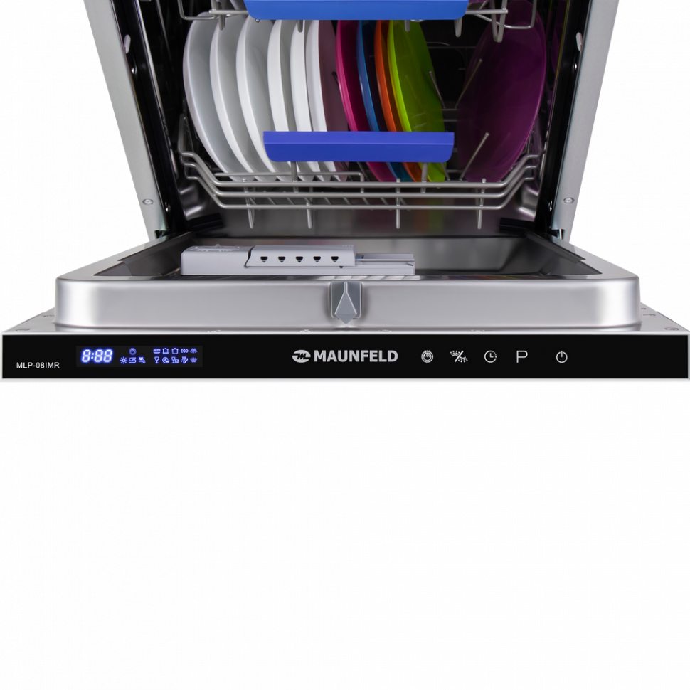 Посудомоечная машина с турбосушкой и лучом на полу MAUNFELD MLP-08IMR
