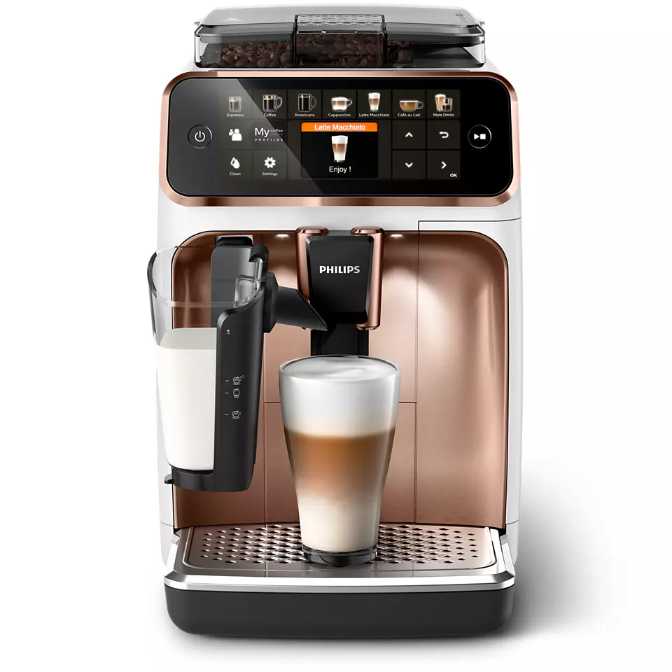 Кофемашина Philips EP5443/70 белый/розовое золото