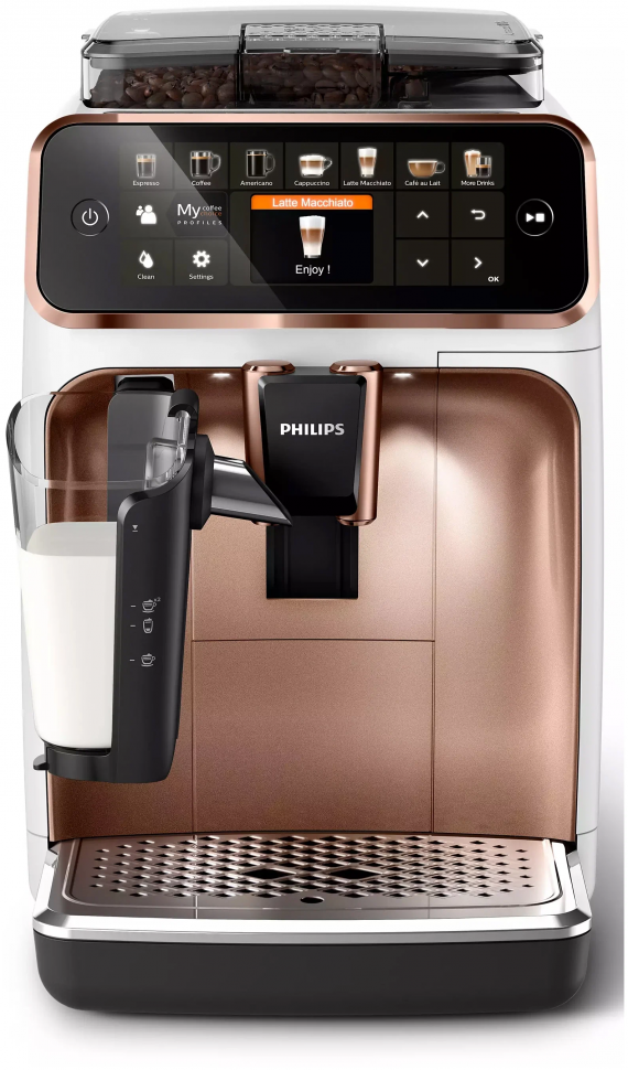 Кофемашина Philips EP5443/70 белый/розовое золото