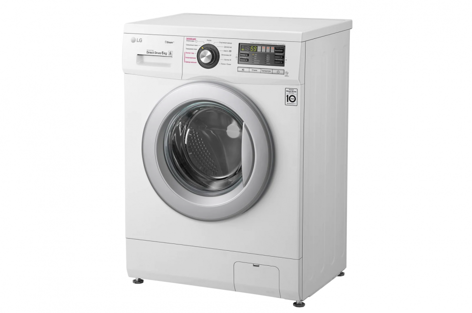 Стиральная машина LG F1296NDS1, белый/серебристый матовый