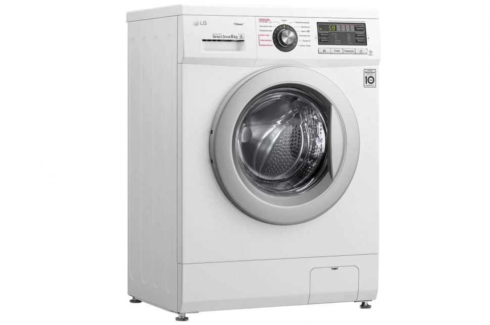 Стиральная машина LG F1296NDS1, белый/серебристый матовый