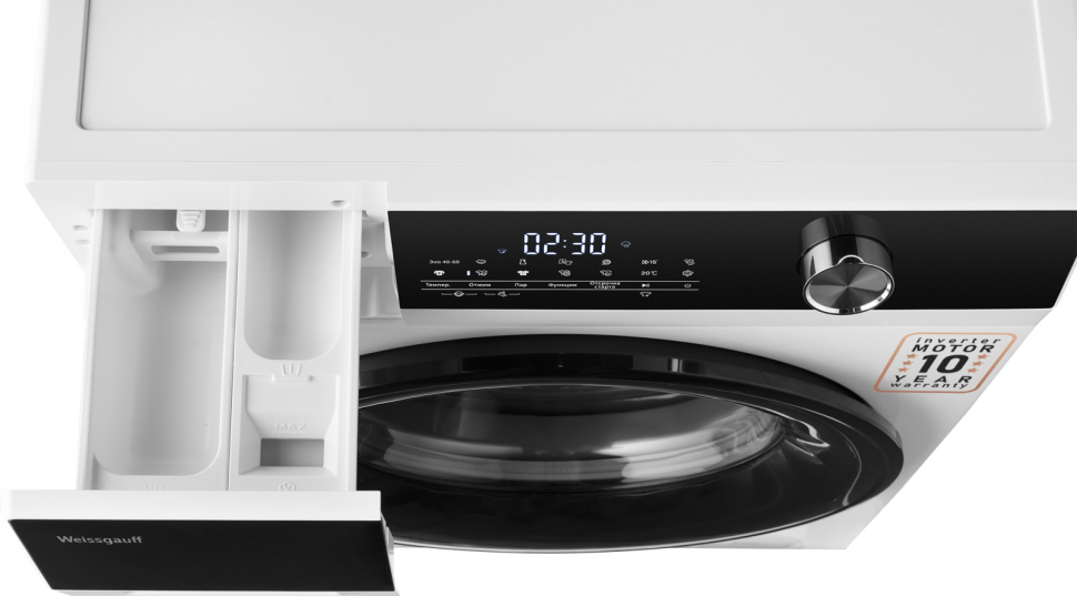 Cтиральная машина с инвертором и паром Weissgauff WM 4948 Premium Inverter Steam