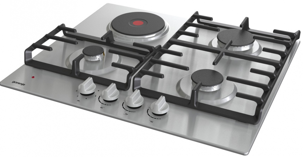 Комбинированная варочная панель Gorenje GE 681 X, серебристый