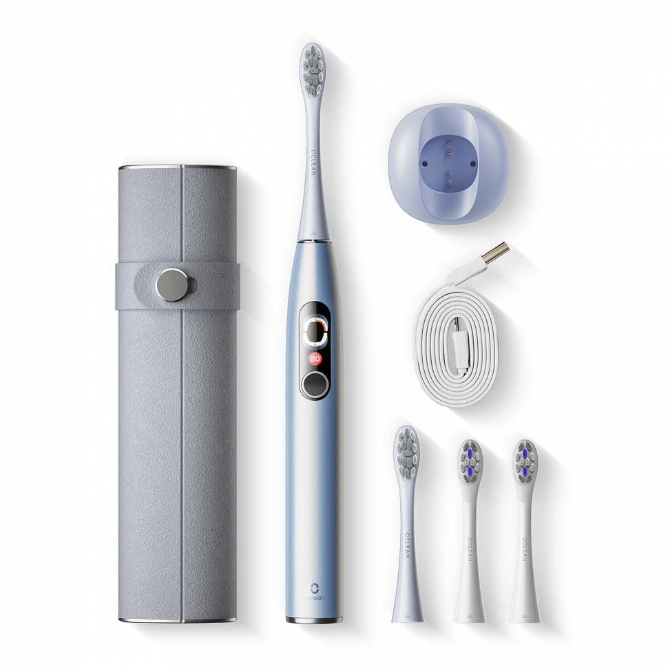 Электрическая зубная щетка Oclean X Pro Digital Set, серебряная