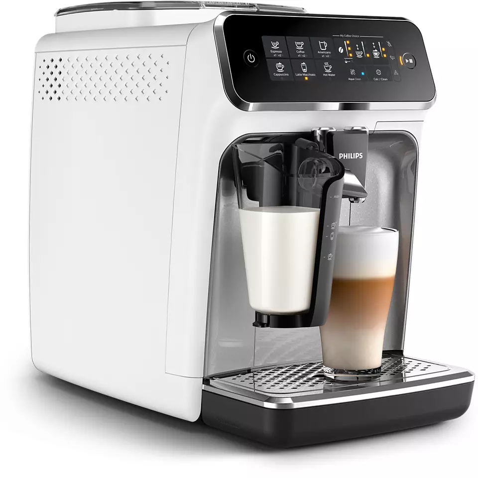 Кофемашина Philips EP3243 Series 3200 LatteGo, серебристый/белый