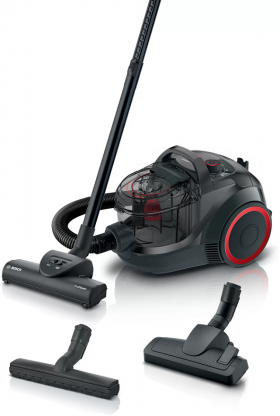Пылесос Bosch ProPower BGS21POW2 с контейнером для пыли, 700Вт, черный/красный