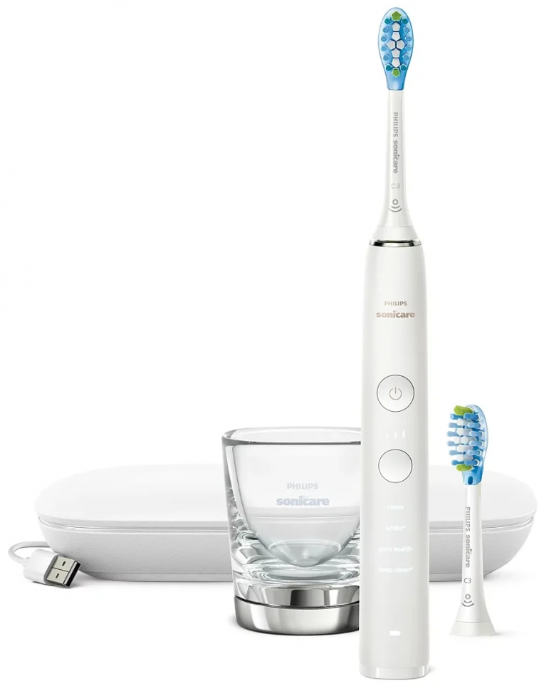 Электрическая зубная щетка Philips Sonicare DiamondClean 9000 HX9913, белый