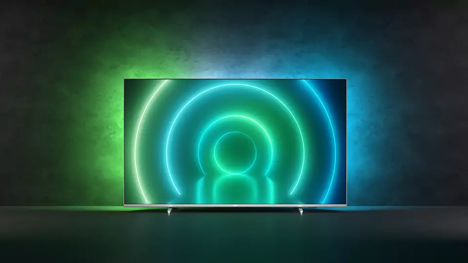 Телевизор Philips 43PUS7956/60 HDR (2021), светло-серебристый