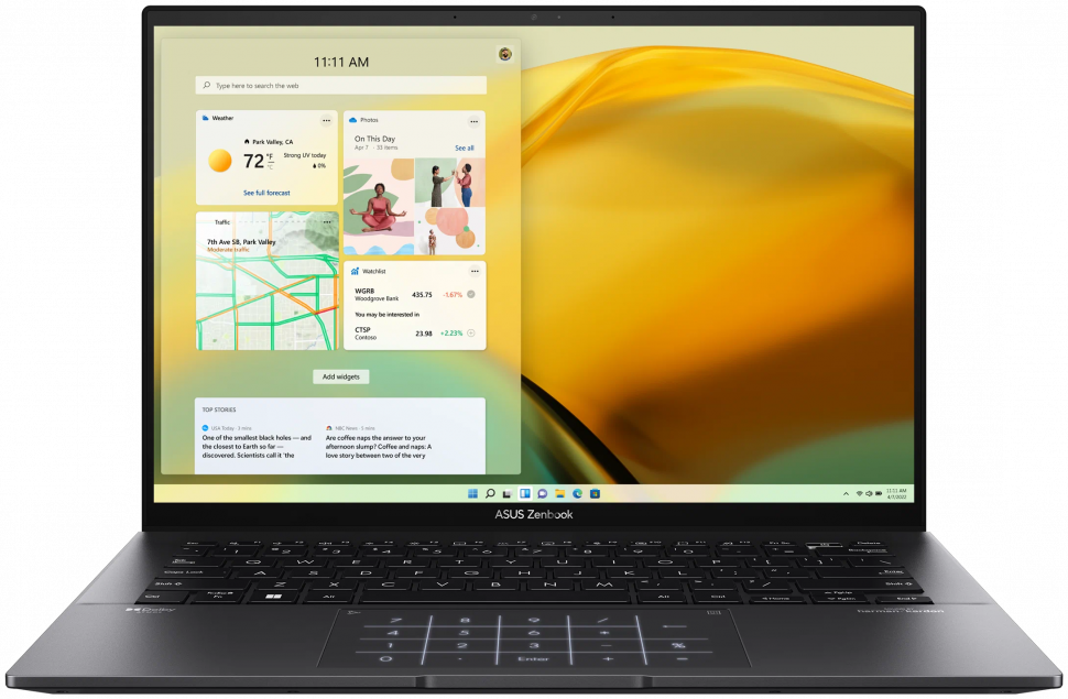 Ноутбук ASUS Zenbook 14 UM3402YA-KP298W 2560x1600, AMD Ryzen 5 5625U 2.3 ГГц, RAM 8 ГБ, LPDDR4X, SSD 512 ГБ, AMD Radeon Graphics, Windows 11 Home, 90NB0W95-M00JY0, jade black