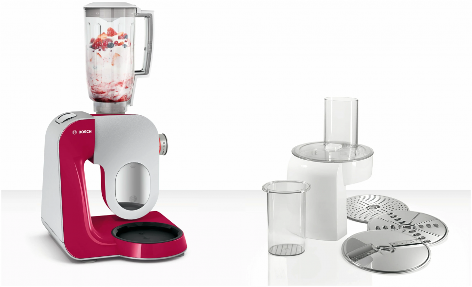 Кухонный комбайн Bosch MUM 5 MUM58420, 1000 Вт, рубиновый/серебристый