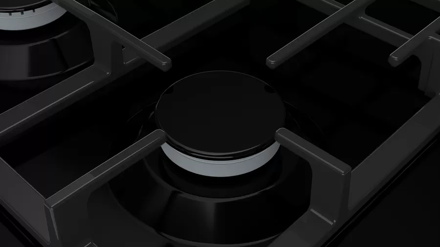Газовая варочная панель Bosch PGP6B6O93R, цвет панели черный, цвет рамки черный