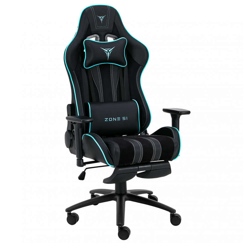 Кресло компьютерное игровое ZONE 51 GRAVITY PLUS, черный/бирюзовый