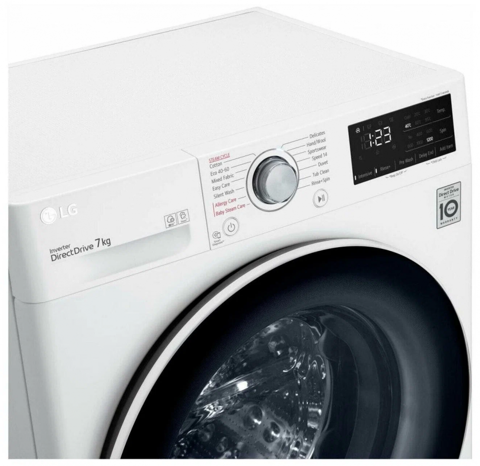 Стиральная машина LG F2WV3S7S0E, белый/черный