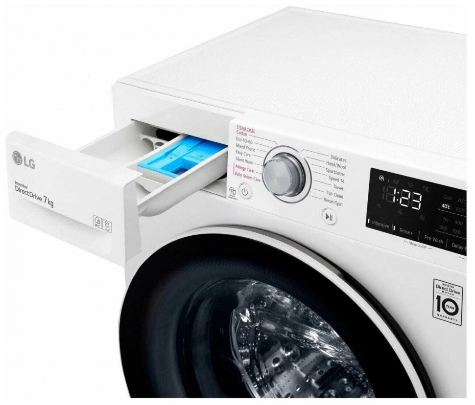 Стиральная машина LG F2WV3S7S0E, белый/черный